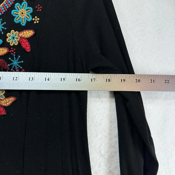Soft Surroundings Dress Size S Floral Embroidered Maxi Boho Fit & Flare Black - Picture 11 of 13